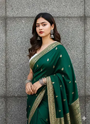 emerald saree woman - copy paste viral AI prompt