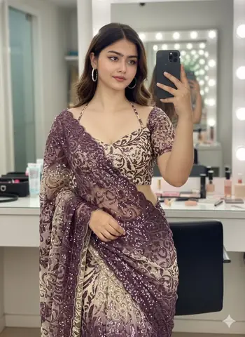girl mirror selfie saree - copy paste viral AI prompt