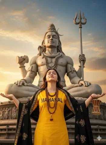 woman temple lord shiva - copy paste viral AI prompt