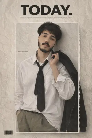 boy black jacket white shirt - copy paste viral AI prompt