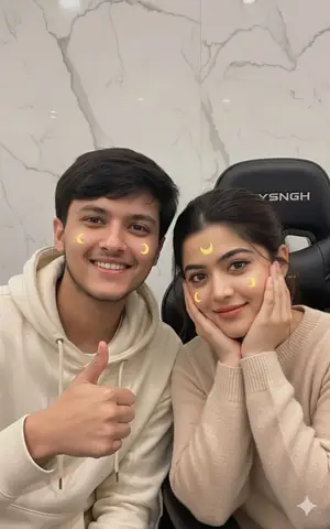couple selfie thumbs up - copy paste viral AI prompt