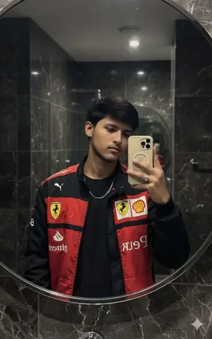 black ferrari jacket boy - copy paste viral AI prompt