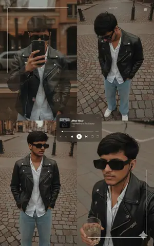 black leather jacket boy - copy paste viral AI prompt
