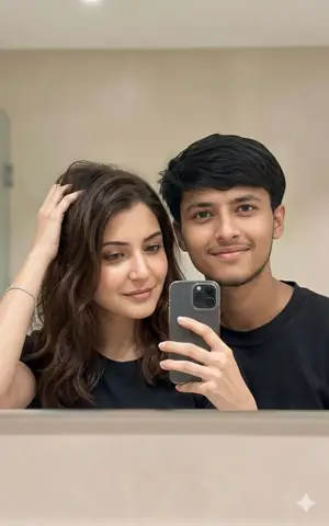 couple mirror selfie - copy paste viral AI prompt