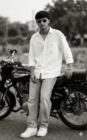 black royal enfield boy - copy paste viral AI prompt
