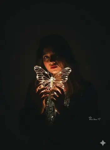 Moody Fairy Lights Portrait Style - copy paste viral AI prompt