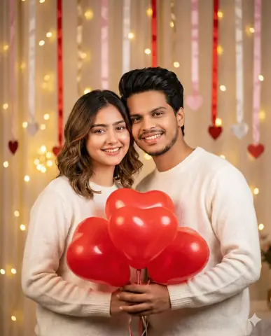 Couples' Valentine Style Portrait - copy paste viral AI prompt