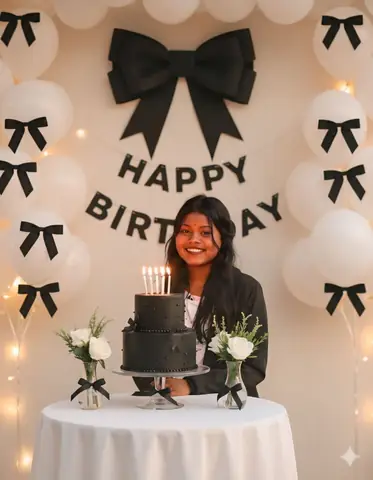 Black Birthday Cake Couple - copy paste viral AI prompt