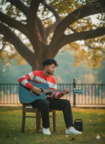 Man Guitar Tree - copy paste viral AI prompt