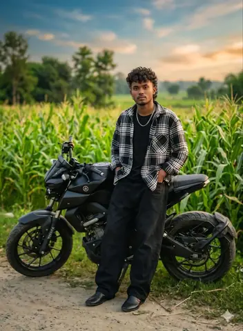 Mullet Boy Corn Field Bike - copy paste viral AI prompt