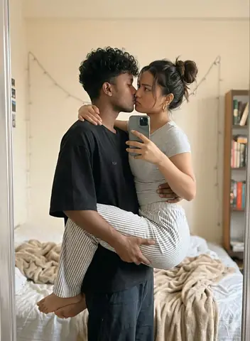 Couple Mirror Selfie - copy paste viral AI prompt