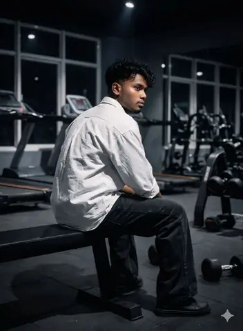 White Shirt Boy Gym - copy paste viral AI prompt