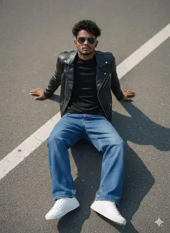 Black Leather Jacket Boy - copy paste viral AI prompt
