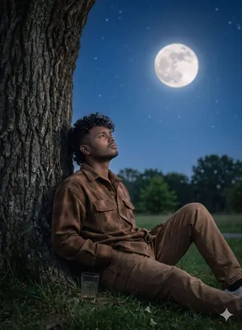 Man Tree Night - copy paste viral AI prompt