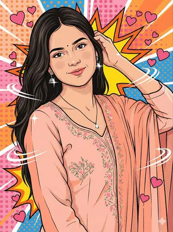 Pop Art Vector Girl Comic Bursts Gemini Prompt - copy paste on Gemini AI