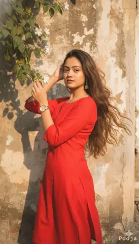 Vintage girl red kurtis gemini prompt - copy paste on Gemini AI