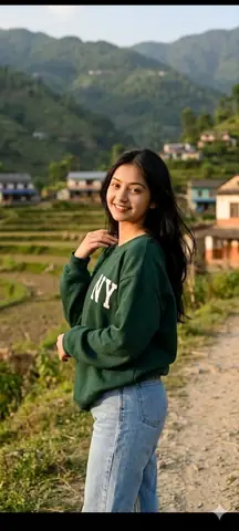 Young Indian Girl Outdoor Golden Hour Gemini Prompt - copy paste on Gemini AI