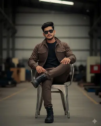 Indian Boy Industrial Warehouse Gemini Prompt - copy paste on Gemini AI