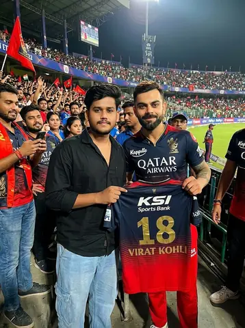 virat kohli royal challengers jersey cricket field gemini prompt - copy paste on Gemini AI