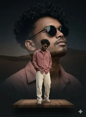 Viral stylish young man cinematic double exposure gemini prompt - copy paste on Gemini AI