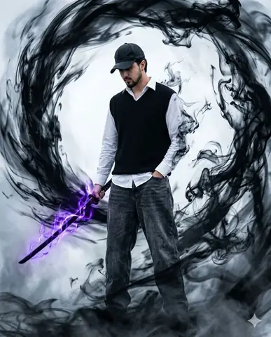 Stylish boy katana misty environment gemini prompt - copy paste on Gemini AI