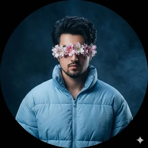 Young Indian Boy Floral Eyes Gemini Prompt - copy paste on Gemini AI