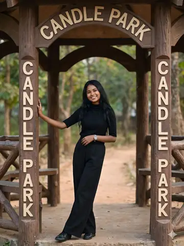 Viral girl posing candle park gemini prompt - copy paste on Gemini AI