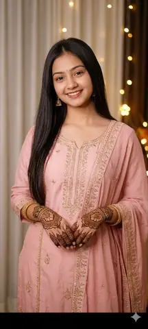 Indian Woman Pink Kurta Girl Gemini Prompt - copy paste on Gemini AI