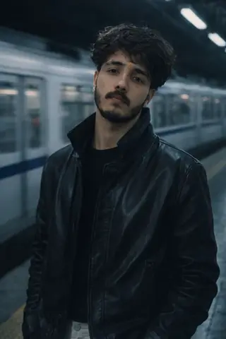 Young man subway leather jacket gemini prompt - copy paste on Gemini AI