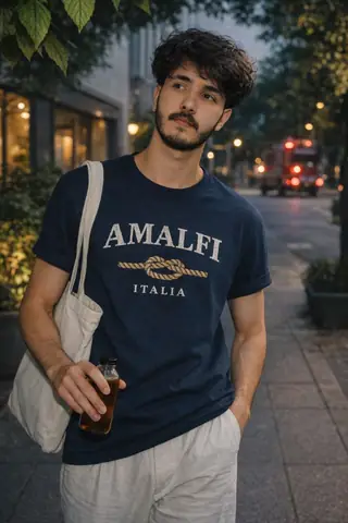 Virat Kohli Young Man Navy Blue Crewneck Gemini Prompt - copy paste on Gemini AI