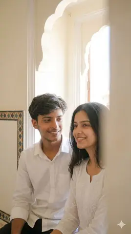 Romantic Couple Mirror Selfie Gemini Prompt - copy paste viral AI prompt