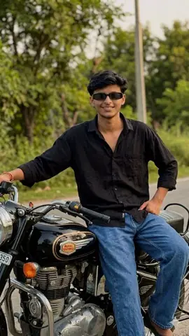 Royal Enfield Boy Natural Outdoor Gemini Prompt - copy paste viral AI prompt