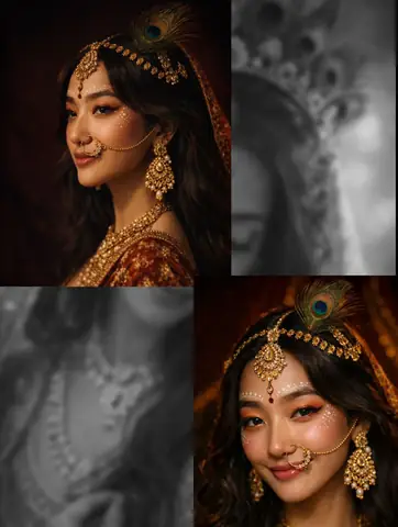 Elegant Indian Woman Radha Gemini Prompt - copy paste viral AI prompt