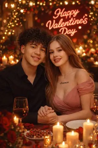 Romantic Couple Valentine Dinner Gemini Prompt - copy paste viral AI prompt