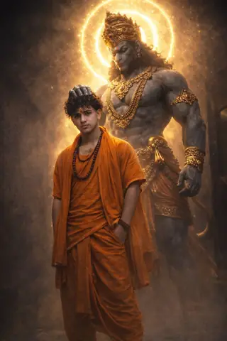 Lord Hanuman Blessing Boy Viral Gemini Prompt - copy paste viral AI prompt