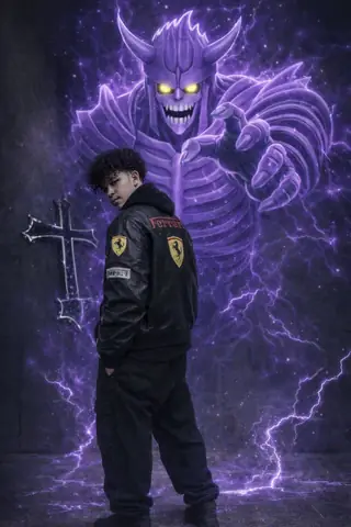 Anime Sasuke Uchiha Susanoo Gemini Prompt - copy paste viral AI prompt