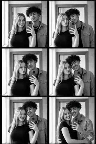 Couple Mirror Selfie Playful Gemini Prompt - copy paste viral AI prompt