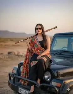 Pubjabi girl on car - copy paste viral AI prompt