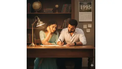 Vintage Study Room Couple Aesthetic - copy paste viral AI prompt