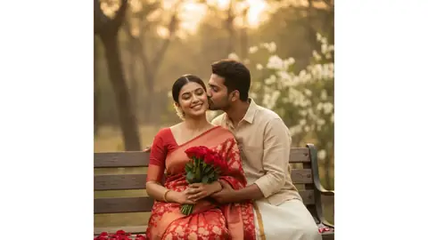 Golden Hour Romantic Gemini Couple Portrait - copy paste viral AI prompt