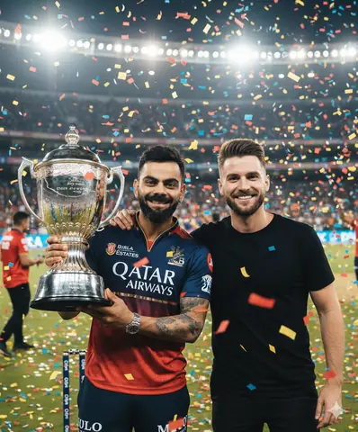 Gemini AI Virat Kohli RCB Trophy Celebration Photo - copy paste viral AI prompt