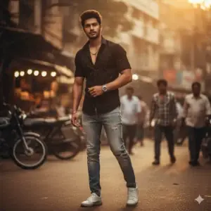 gemini ai viral indian boy goldenhour street portrait - copy paste viral AI prompt