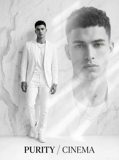All-White Monochrome Luxury Film Poster & Portrait AI Prompt for Gemini