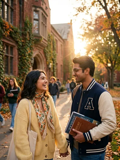 Bollywood College Romance Multi-Frame Storyboard Portrait AI Prompt for Gemini