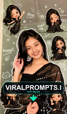 Chibi Character Portrait with Doodle Elements - copy paste viral AI prompt