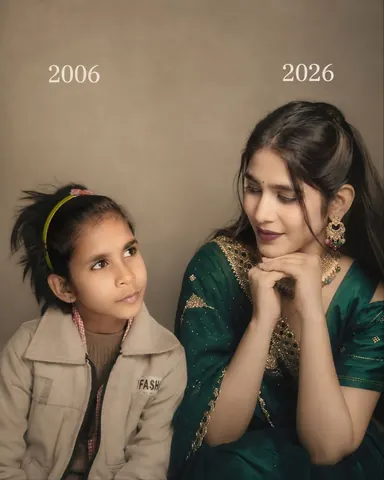 Then and Now Portrait Comparison - AI copy paste AI prompt example for cinematic, portrait