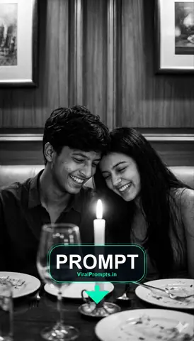 Cinematic Black and White Dinner Scene Gemini Prompt - copy paste viral AI prompt
