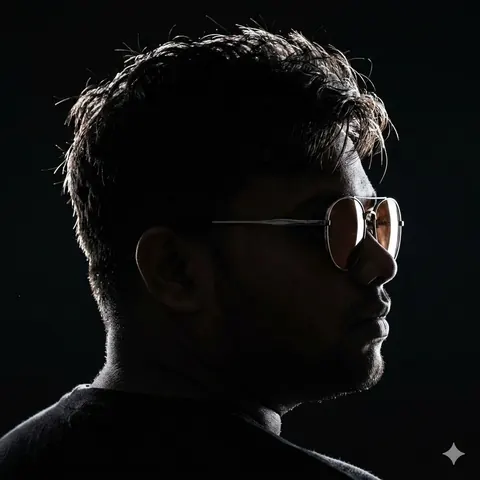 Cinematic Dark Poster of Young Man - AI copy paste AI prompt example for dark, cinematic