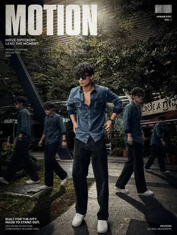 Young Man in Industrial Setting Fashion Editorial - Midjourney copy paste AI prompt example for cinematic, fashion