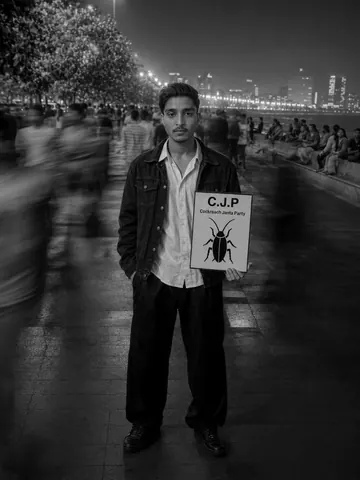 Cinematic Black and White Mumbai Street Photography - Midjourney copy paste AI prompt example for black-and-white, aesthetic